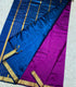 Mangalagiri Silk with NIzam border deep pink  with  blue pallu