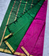 Mangalagiri Silk with NIzam border pink with  green pallu