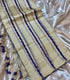 Mangalagiri Silk Cream  with purple and gray  stripes
