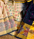 Venkatagiri Kollam Pattu cream and black