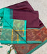 Brown Shade Ikkat Border Handloom Venkatagiri Silk Cotton Saree