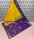 Ikkat cotton yellow and green patterned