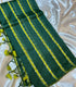 Mangalagiri Silk  Green   with yellow-green stripes