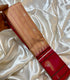 Semi Gadwal Fusion Golden yellow  saree Red stripes  with pink  red  border
