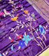Banarasi paper silk Royal purple saree with floral motifs