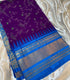 Gadwal Cotton saree with Bright blue,  zari (gold-toned) border