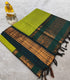 Kalyani Cotton Lime green and dark green with fine gold stripes