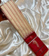 Semi Gadwal FusionCream   saree Red stripes  with red border