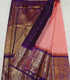 Semi Gadwaal Pattu red and white gingham check patterned silk saree with intricate gold zari brocade border