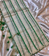 Mangalagiri Silk Cream   with green stripes