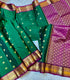 Vintage Kanchi Pattu Emrald green   with  ,purple  edge gold zari border (Copy)