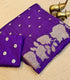 Viscose Crape purple  with small  light gold motifs.