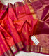 Vintage Kanchi Pattu deep magenta-pink with   edge gold zari border