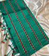 Mangalagiri Silk green with maroon and white stripes