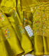 Banarasi Kota silk saree olive green (featuring colorful floral embroidery and gold zari border