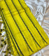 Mangalagiri Silk  yellow purple with  palm green  stripes