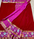 Mysore Silk saree with embroidery design border deep red