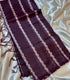 Mangalagiri Silk dark plum purple with  light pink  stripes