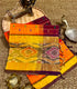 Venkatagiri Kollam Pattu  Orange, Gold, and Navy Blue (with multi-colored floral details)