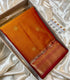 Vintage Kanchi Pattu Orange-yellow   with  , red  edge gold zari border