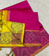 Pink Ikkat Border Handloom Venkatagiri Silk Cotton Saree