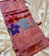 Banarasi paper silk Pink saree with floral motifs