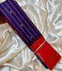Semi Gadwal Fusion Royal blue   saree  stripes  with red    border