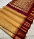 Light Beige Gadwal Cotton  with Kanchi Border