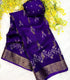 Crape silk purple with gold embroidery