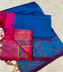 Skyblue Ikkat Border Handloom Venkatagiri Silk Cotton Saree