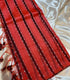 Mangalagiri Silk Red with  dark brown  stripes
