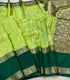 Mysore silk Fancy lime green and dark green saree with gold zar border