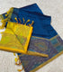 Blue shade Ikkat Border Handloom Venkatagiri Silk Cotton Saree