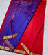 Mangalagiri Silk with NIzam border red    with rich blue