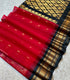 Red Gadwal Cotton  with Kanchi Border