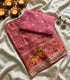 Viscose Georgette rose-pink with small golden motifs
