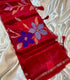Banarasi paper silk Red   saree with floral motifs
