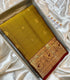 Vintage Kanchi Pattu  Mustard yellow  with peacock , red edge zari border