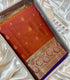 Vintage Kanchi Pattu  Burnt Orange with maroon  gold  zari border