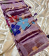 Banarasi paper silk Purple    saree with floral motifs