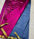 Mangalagiri Silk with NIzam border  rich blue  with deep pink pallu