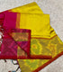 Yellow Ikkat Border Handloom Venkatagiri Silk Cotton Saree
