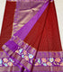 MYsore Silk saree with embroidery design border red and purple