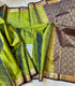 Vintage Kanchi Pattu Emrald green   with  ,purple  edge gold zari border