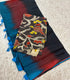 Mangalagiri Ikkat Dark navy blue and red gradient tie-dye