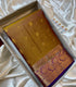 Vintage Kanchi Pattu mustard gold  with rroyal violet zari border