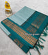 Kalyani Cotton Rama green (with a fine gold grid pattern) deep green border