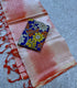 Mangalagiri Ikkat Peach and orange hand-dyed gradient