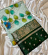 Floral Green Raw Mango Silk Saree