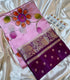 Floral Purple Raw Mango Silk Saree